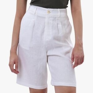 Amazhiyu Women's White Linen Shorts -NWT